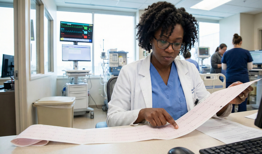 An Alera Care Collective physician reviewing a patient chart