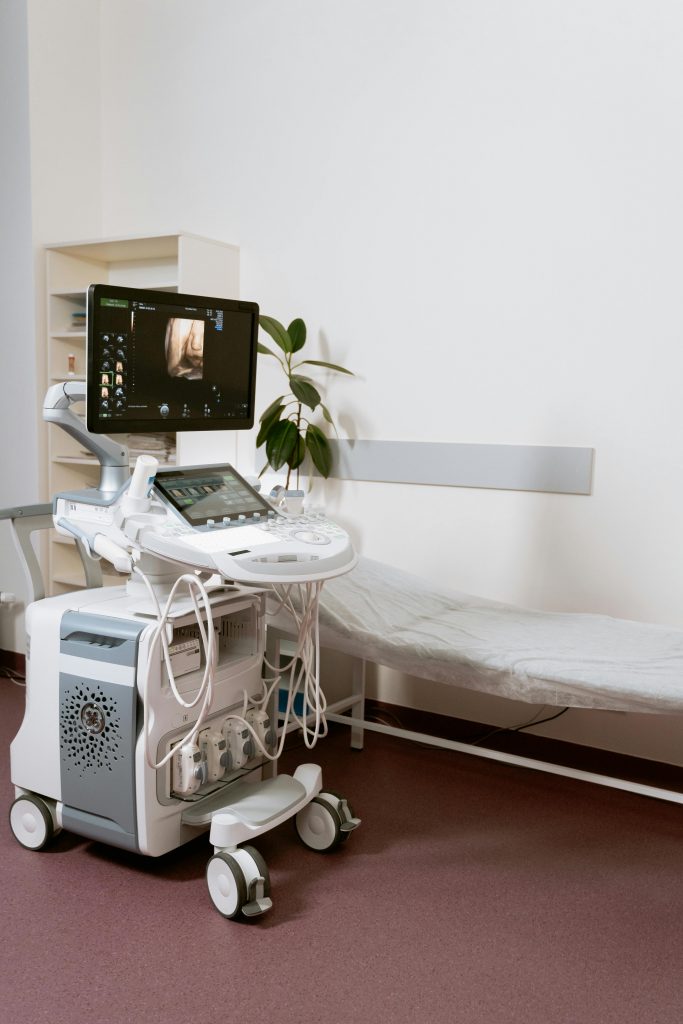Ultrasound machine in a modern exam room